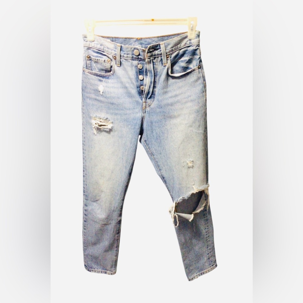 Levi's Light Blue Distressed Skinny Jeans